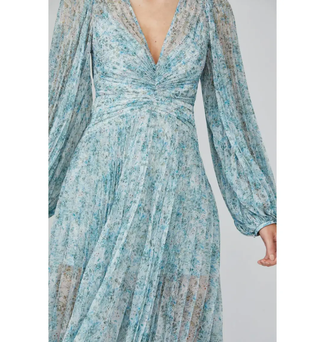 Acler Astone Midi Dress Blue Size AU 10 for rent on The Volte - main image