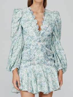 Acler Dixon Mini Dress Blue Floral Size 8 for rent on The Volte - image 2