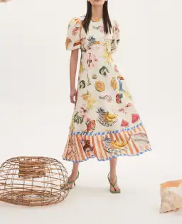 Alemais Theo Midi Dress Multi Size 10