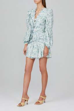 Acler Dixon Mini Dress Blue Floral Size AU 10 for rent on The Volte - image 1