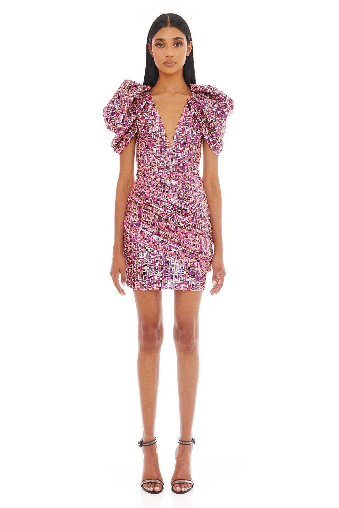 Eliya The Label Marnie Mini Dress Pink Size 8 for rent on The Volte - main image