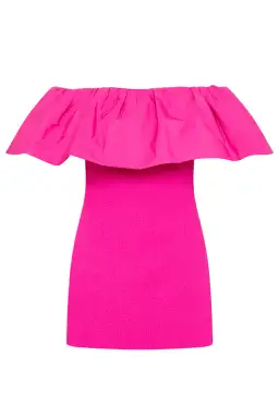 Rebecca Vallance Cecily Off Shoulder Mini Dress Pink Size AU 12 for rent on The Volte - image 4