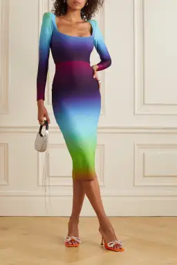 Alex Perry Toryn Ombré Stretch Jersey Midi Dress Gradient Size 8 for rent on The Volte - image 2