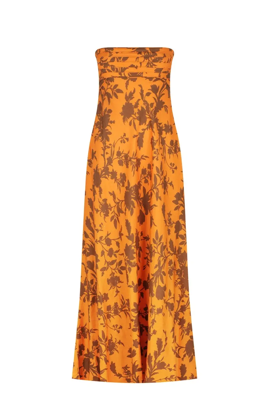 Shona Joy Uli Linen Corded Strapless Maxi Dress Print Size 10 / M for rent on The Volte - main image