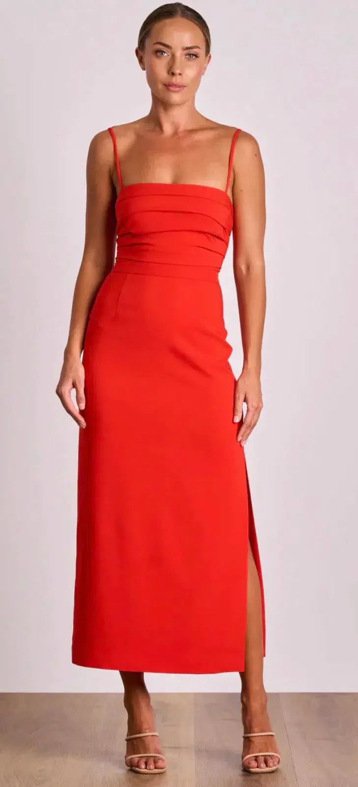 Pasduchas Emerson Column Midi Dress Red Size 8 for rent on The Volte - main image