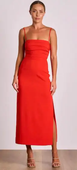 Pasduchas Emerson Column Midi Dress Red Size 8 for rent on The Volte - image 2