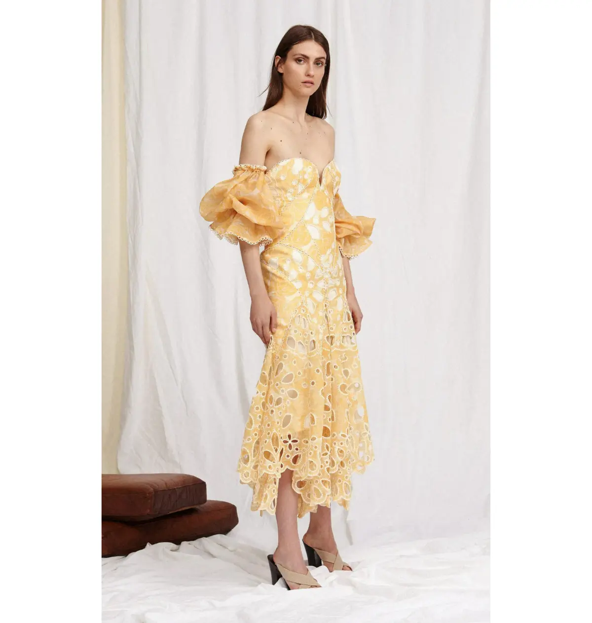 Acler Holland Midi Dress Lemon Size AU 10 - Image 1