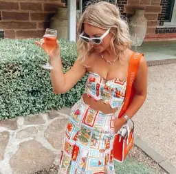 By Nicola Sea Change Top & Maxi Skirt In Summer Vacation Print Size AU 8 for rent on The Volte - image 4