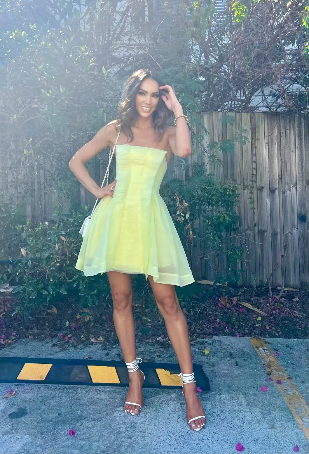 Aje Aspect Mini Dress Lemon Yellow Size AU 6 for rent on The Volte - main image