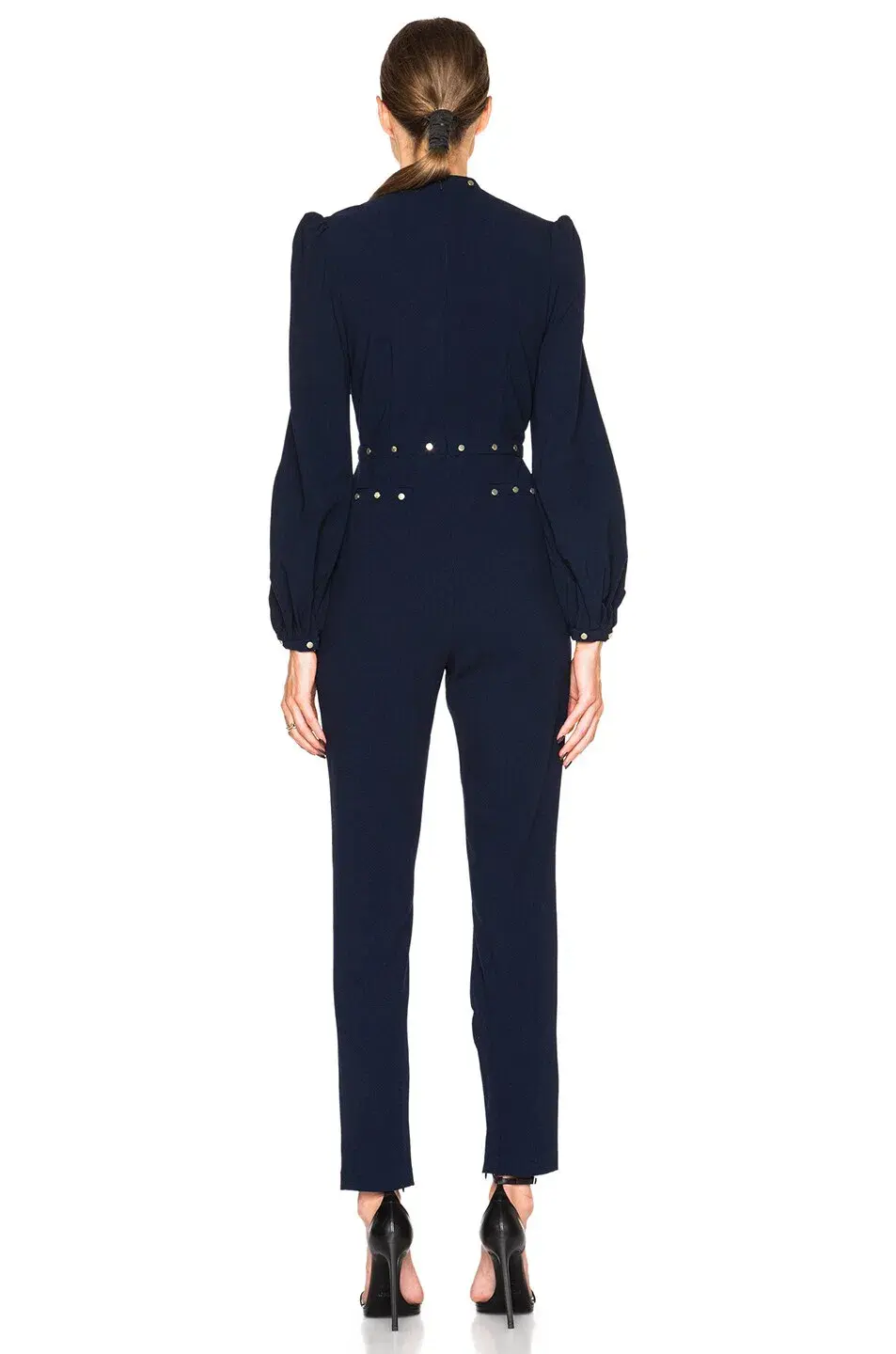 Zimmermann Esplanade Rivet Jumpsuit Navy Size 1/Au 10 for rent on The Volte - main image