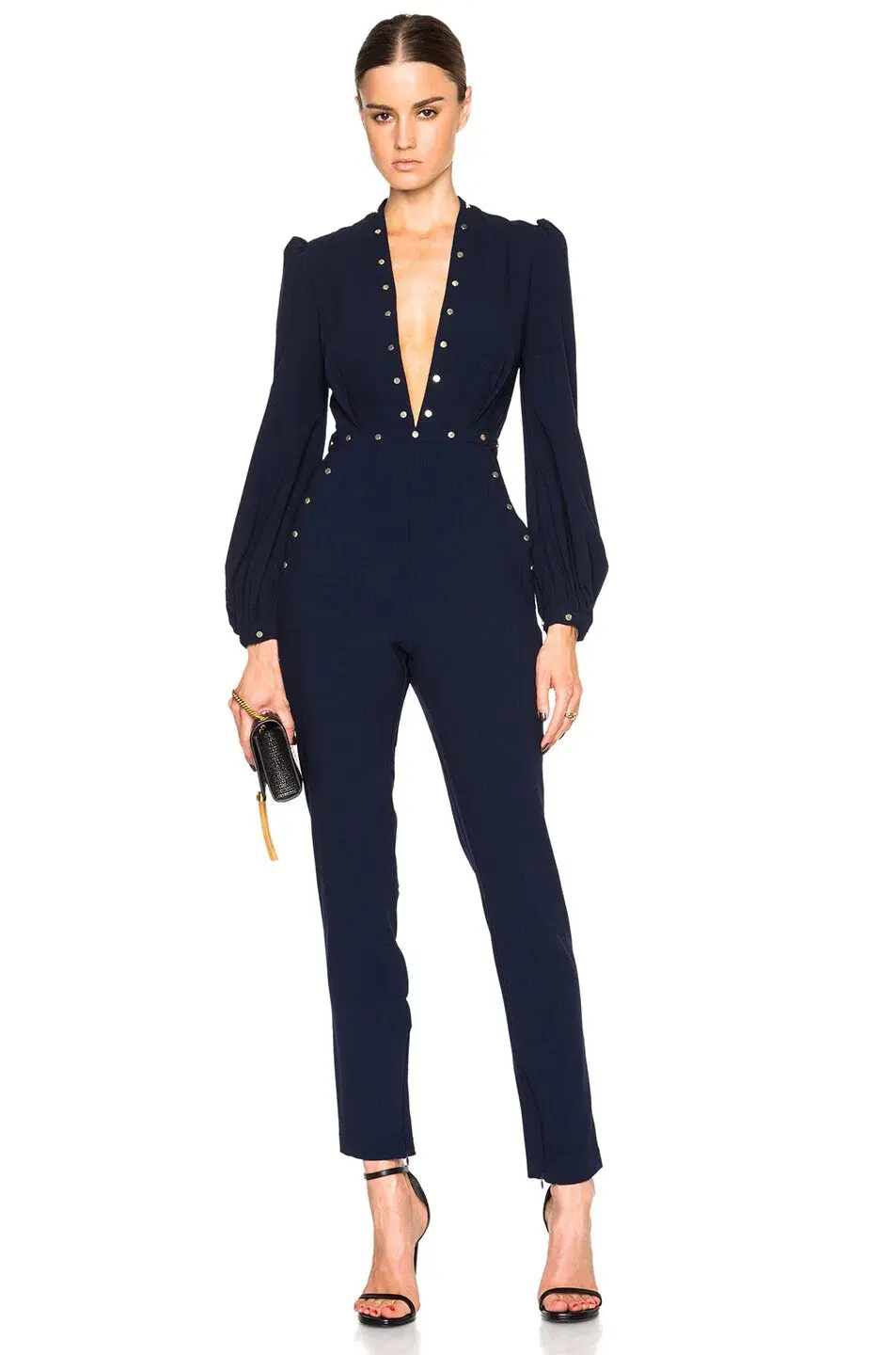 Zimmermann Esplanade Rivet Jumpsuit Navy Size 1/Au 10 for rent on The Volte - main image