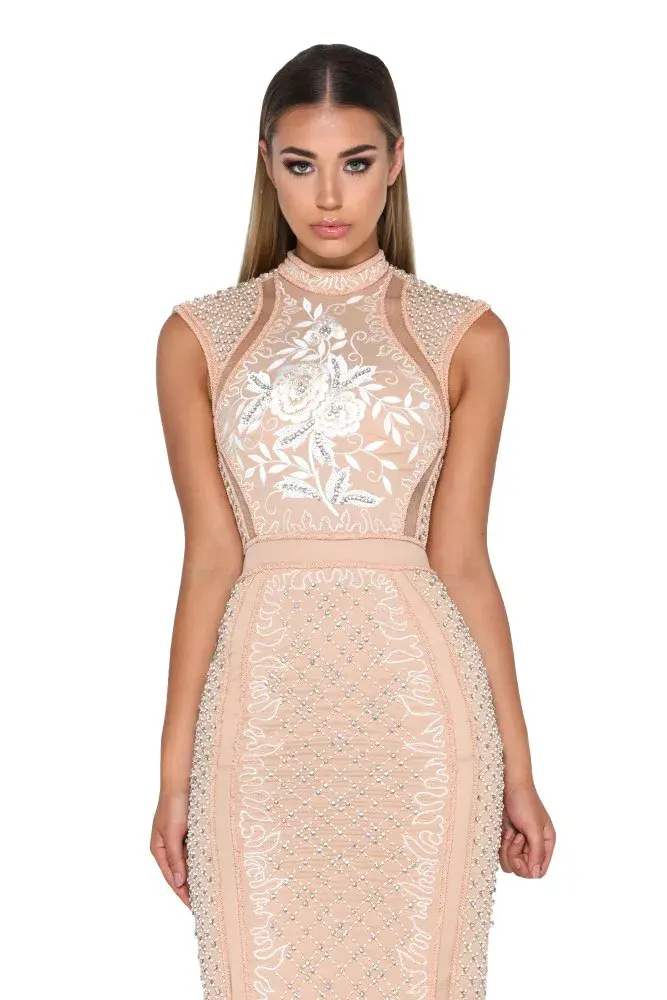 Portia and Scarlett Balmain Dress Nude Size 6 for rent on The Volte - main image