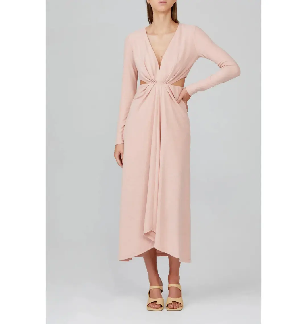 Acler Brighton Midi Dress Pink Size AU 10 for rent on The Volte - main image