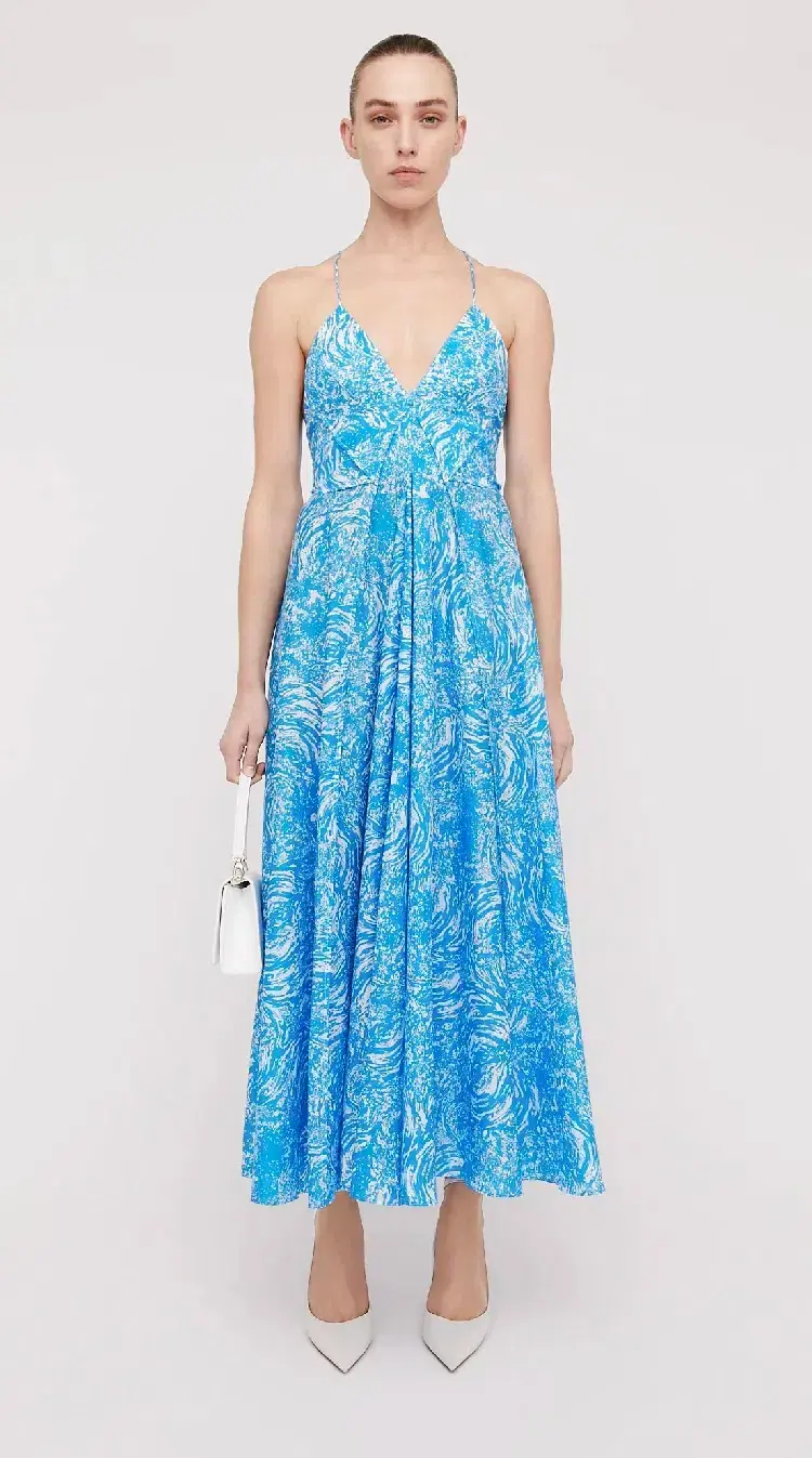 Scanlan Theodore Ocean Cotton Shoestring Dress Blue Size 6 / XS - Image 1