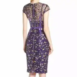 Bronx & Banco Sequins Cap Sleeve Pencil Dress Purple Size XS / Au 6 for rent on The Volte - image 2