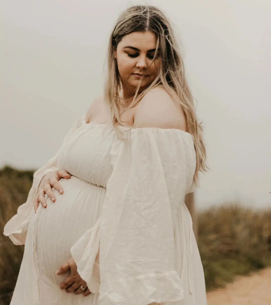 We Are Reclamation Ruffle Me Open Gown Beige Size 22 for rent on The Volte - main image