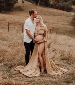 We Are Reclamation Dreams Like These Three Piece Gown in Mustard Size 22 for rent on The Volte - image 3