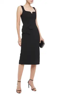 Rebecca Vallance Galerie Bow Embellished Crepe Midi Dress Black Size 6 for rent on The Volte - image 1