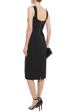 Rebecca Vallance Galerie Bow Embellished Crepe Midi Dress Black Size 6 for rent on The Volte - image 2