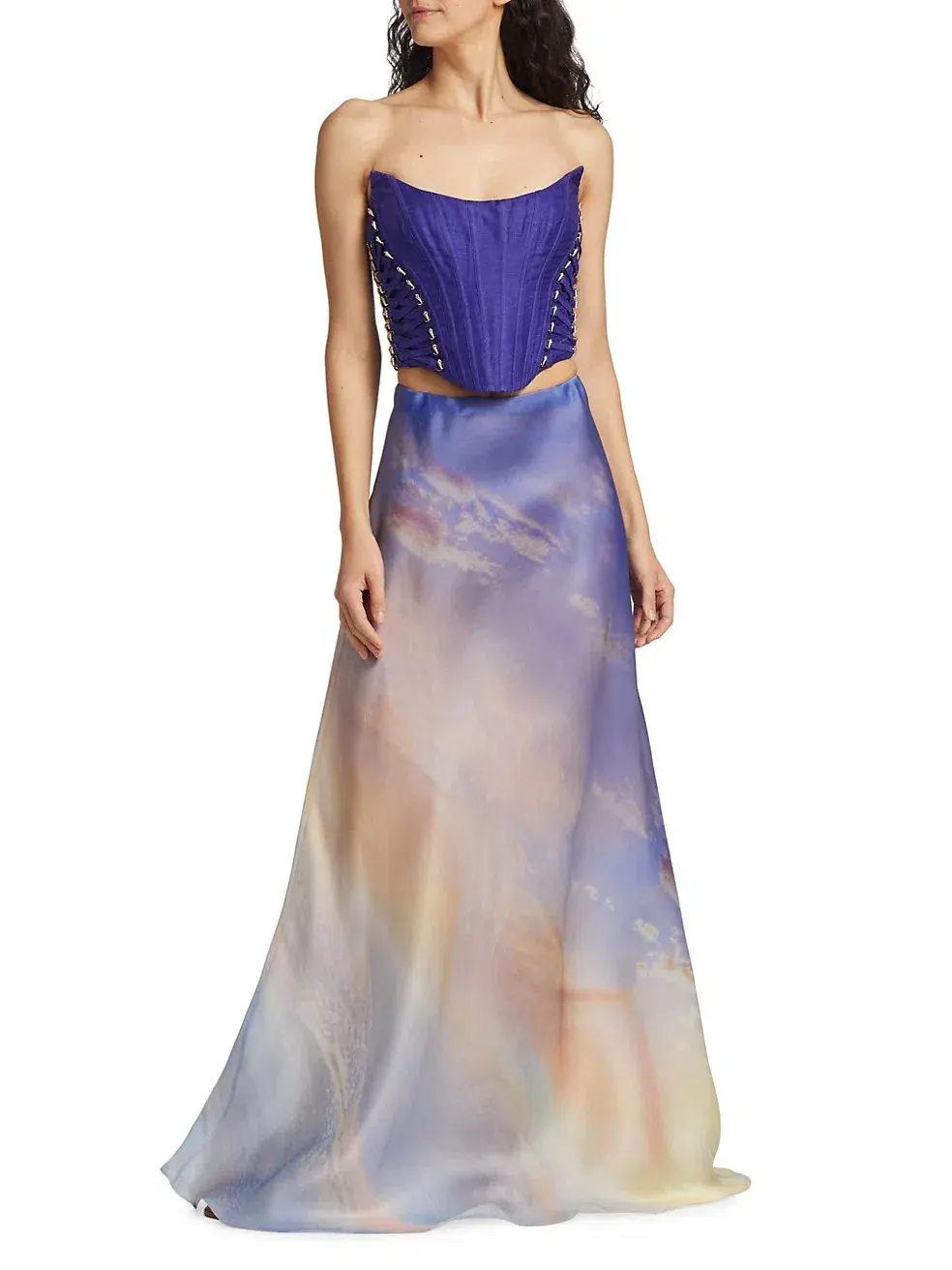 Zimmermann Tama Lace Up Corset Ultramarine Size 2/Au 12 for rent on The Volte - main image