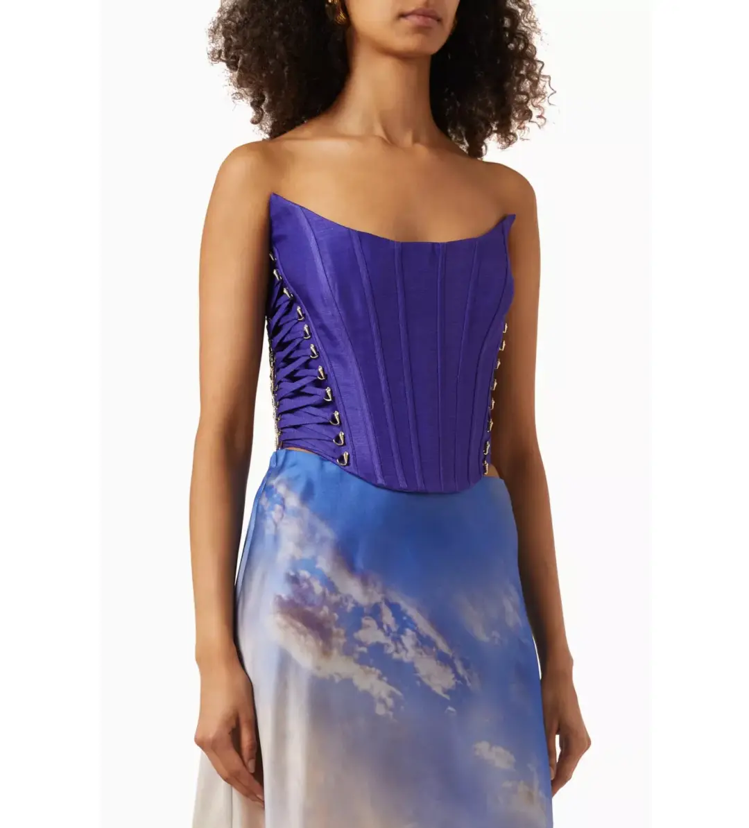 Zimmermann Tama Lace Up Corset Ultramarine Size 2/Au 12 for rent on The Volte - main image
