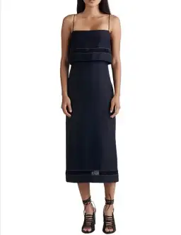 Dion Lee Float Slip Dress Navy Size AU 8
