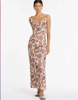 Sir The Label Bettina Midi Dress Nude Size 2 / AU 10