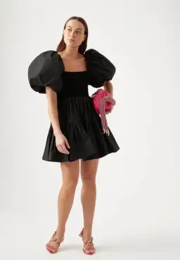 Aje Casa Puff Sleeve Mini Dress Black Size AU 8 for rent on The Volte - image 2