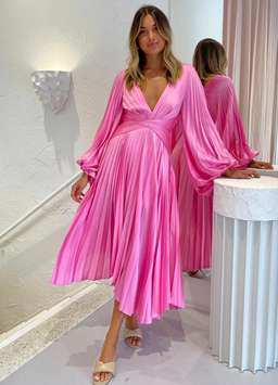 Acler Palms Midi Dress Confetti Pink Size AU 10 for rent on The Volte - image 1