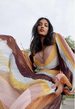 Acler Astone Midi Dress Rainbow Stripe Size 12 for rent on The Volte - image 3