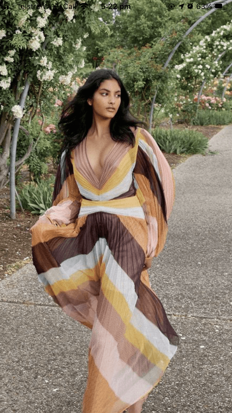 Acler Astone Midi Dress Rainbow Stripe Size 12 for rent on The Volte - main image