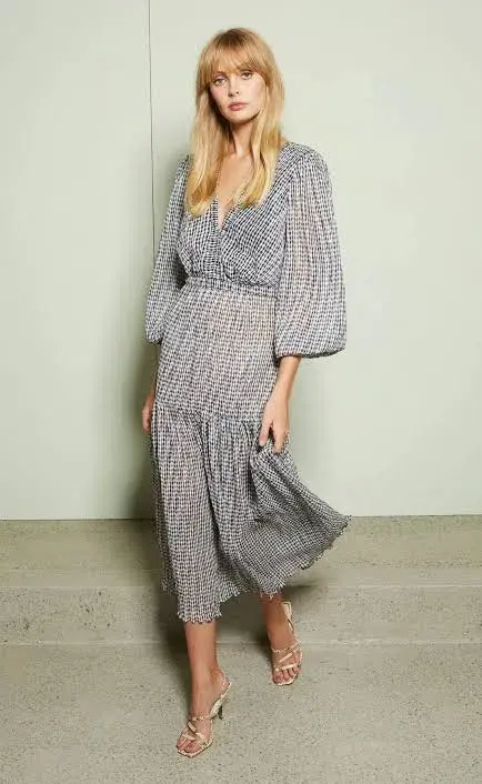 Bec & Bridge Nadine Midi Dress Black/White Size 12 for rent on The Volte - main image