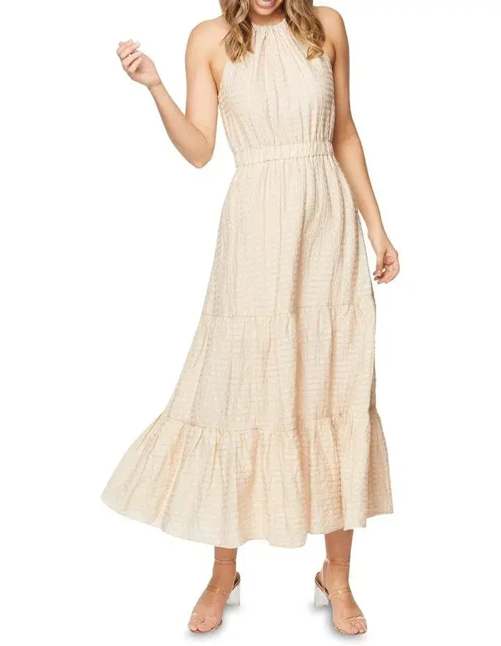 Pilgrim Aaliyah Midi Dress Sand Size 16 for rent on The Volte - main image