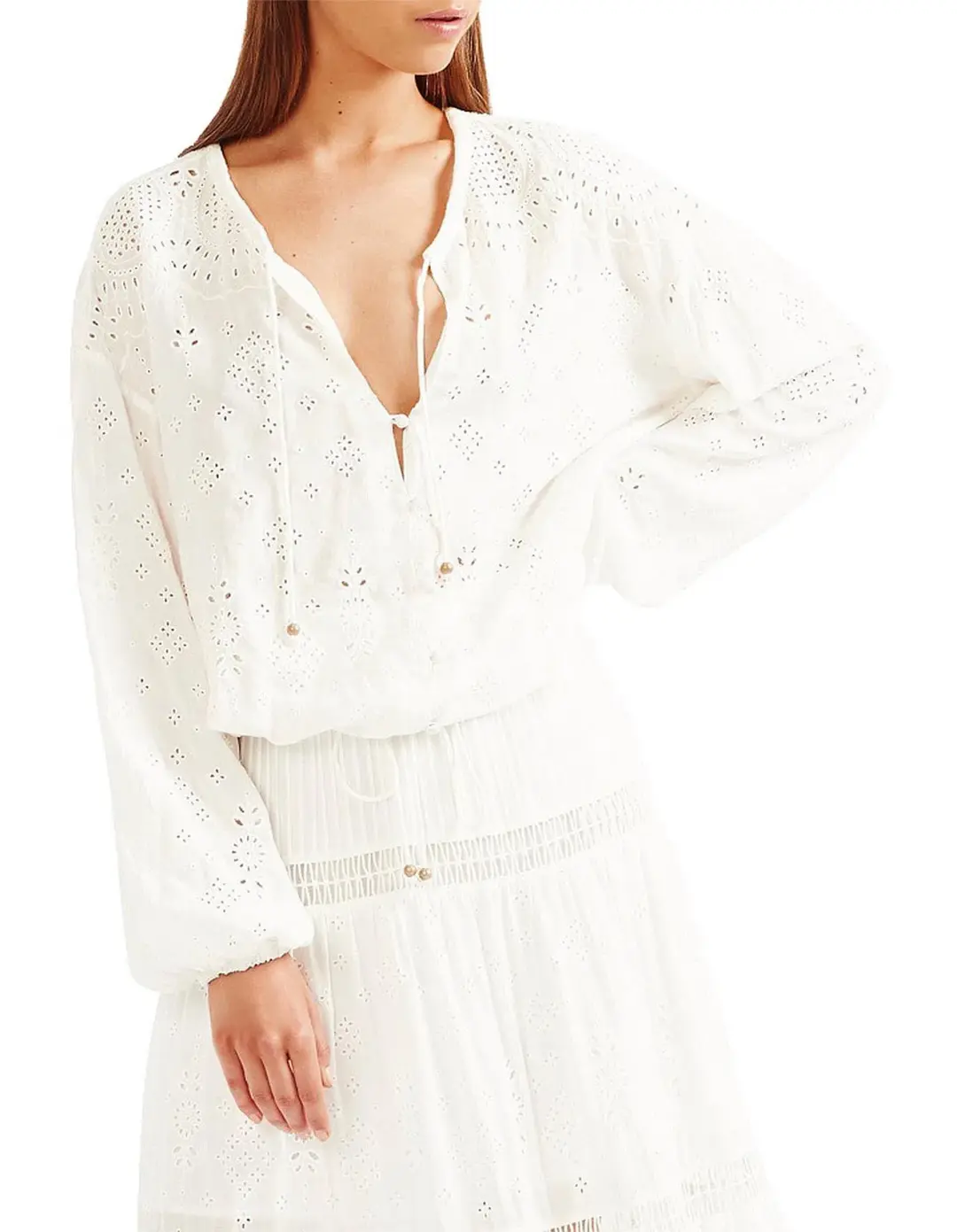 Tigerlilly Xanthe Blouse and Maxi Skirt Set White Size 12 for rent on The Volte - main image