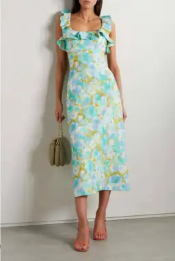 Zimmermann High Tide Frilled Midi Dress Floral Size 0 / Au 8