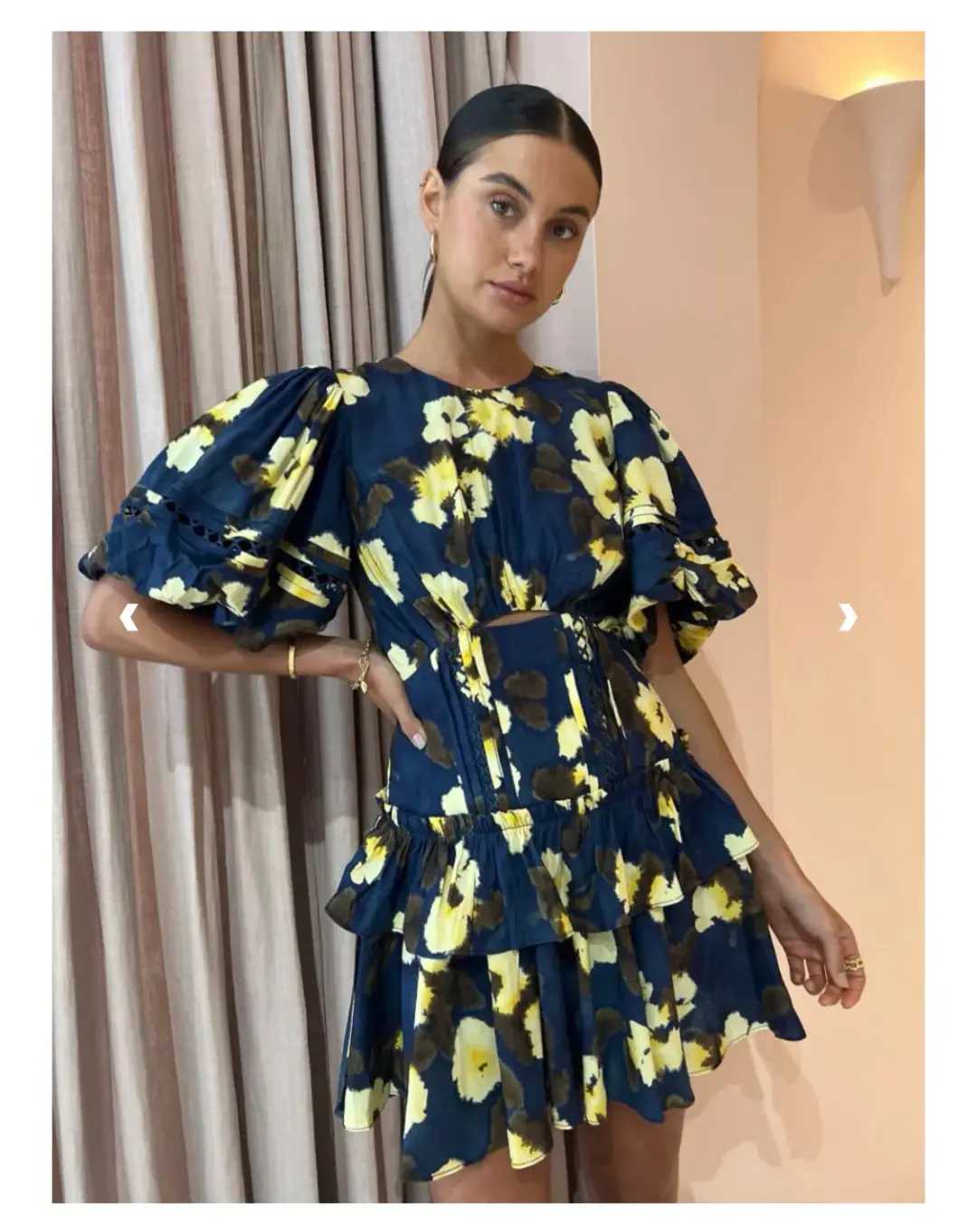 Acler Clovelly mini dress navy size 10 for rent on The Volte - main image