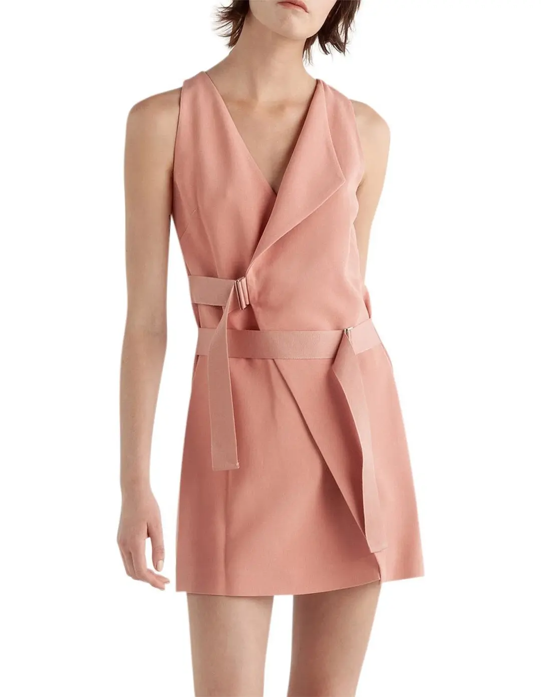 Dion Lee Military Holster Buckle Mini Dress Blush Pink Size 14 for rent on The Volte - main image