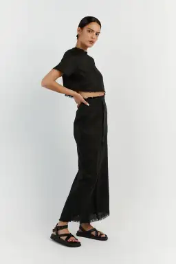 Dissh Georgie Linen Fringe Sets Black Size 12 for rent on The Volte - image 2