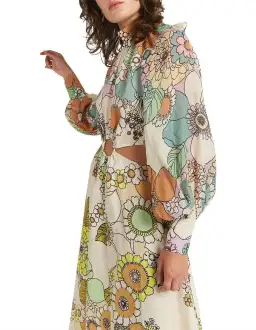 Alemais Farrah Cut Out Midi Dress Print Size 10 for rent on The Volte - image 3