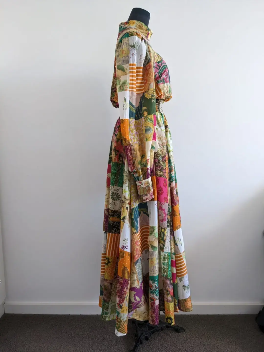 Alemais Hattie Patchwork Midi Dress Multi Print Size 8 for rent on The Volte - main image