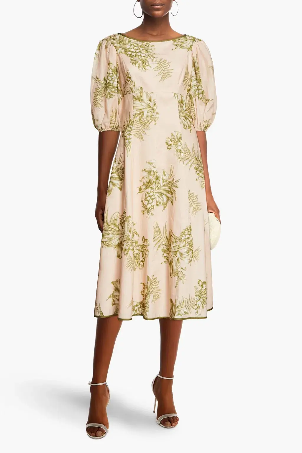 Zimmermann Linen Midi Dress Floral Size 3 / Au 14 - Image 1