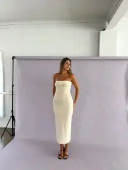 Bec and Bridge Myla Strapless Dress in Shell Size 8 for rent on The Volte - image 4