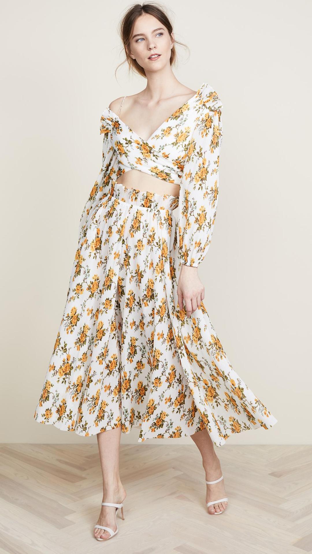 Zimmermann Golden Plisse Skirt for rent on The Volte - main image