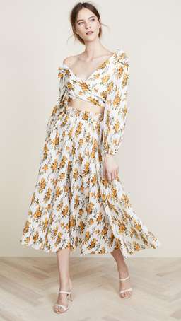 Zimmermann Golden Plisse Skirt for rent on The Volte - image 2