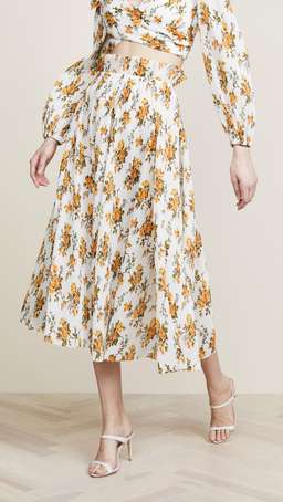 Zimmermann Golden Plisse Skirt for rent on The Volte - image 1