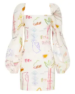 Kate Ford Willow Puff Sleeve Mini Dress Print Size 0/AU 6 for rent on The Volte - image 3