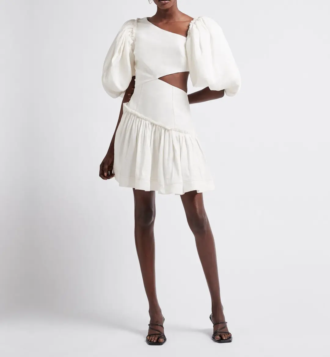 Aje Chateau Mini Dress Ivory Size 8 for rent on The Volte - main image