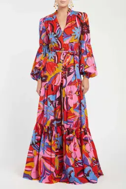 Rebecca Vallance Positano Kaftan Dress Multi Size 10 for rent on The Volte - image 1