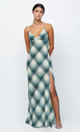 Bec & Bridge Edie Split Maxi Dress Teal Print Size 10 / M for rent on The Volte - image 2