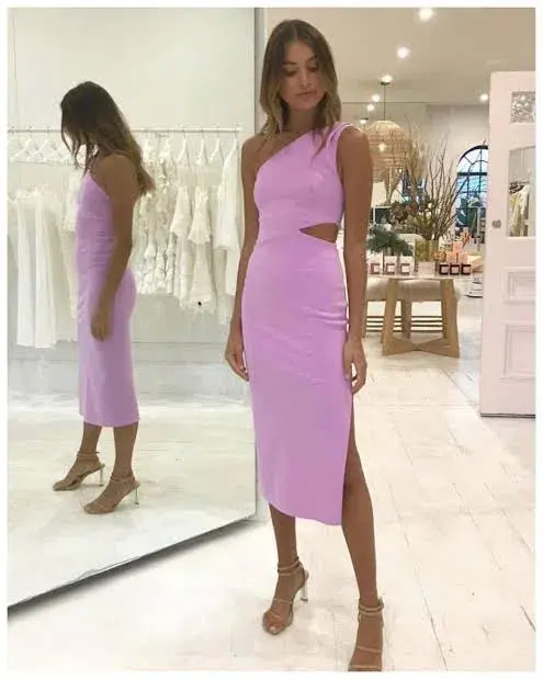 Bec & Bridge Alessandra Asymmetric Dress in Lilac Size AU 12 for rent on The Volte - main image